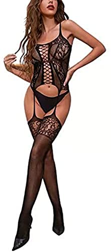 Bommi Fairy Damen Sexy Nachtwäsche Spitze Dessous Kleid Spaghettiträger Nachtkleid Nachtwäsche Negligee Sleepwear Unterkleid Minikleid Sexy Frauen Hollow Out Reizwäsche Nachthemd S-XXL (Schwarz) von Bommi Fairy