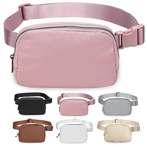 Bomvabe Gürteltasche für Frauen Bauchtasche, modische Umhängetasche Hüfttasche mit verstellbarem Riemen,überall Gürteltasche für Reisen, Outdoor, Laufen, Wandern, Modisch，rosa von Bomvabe