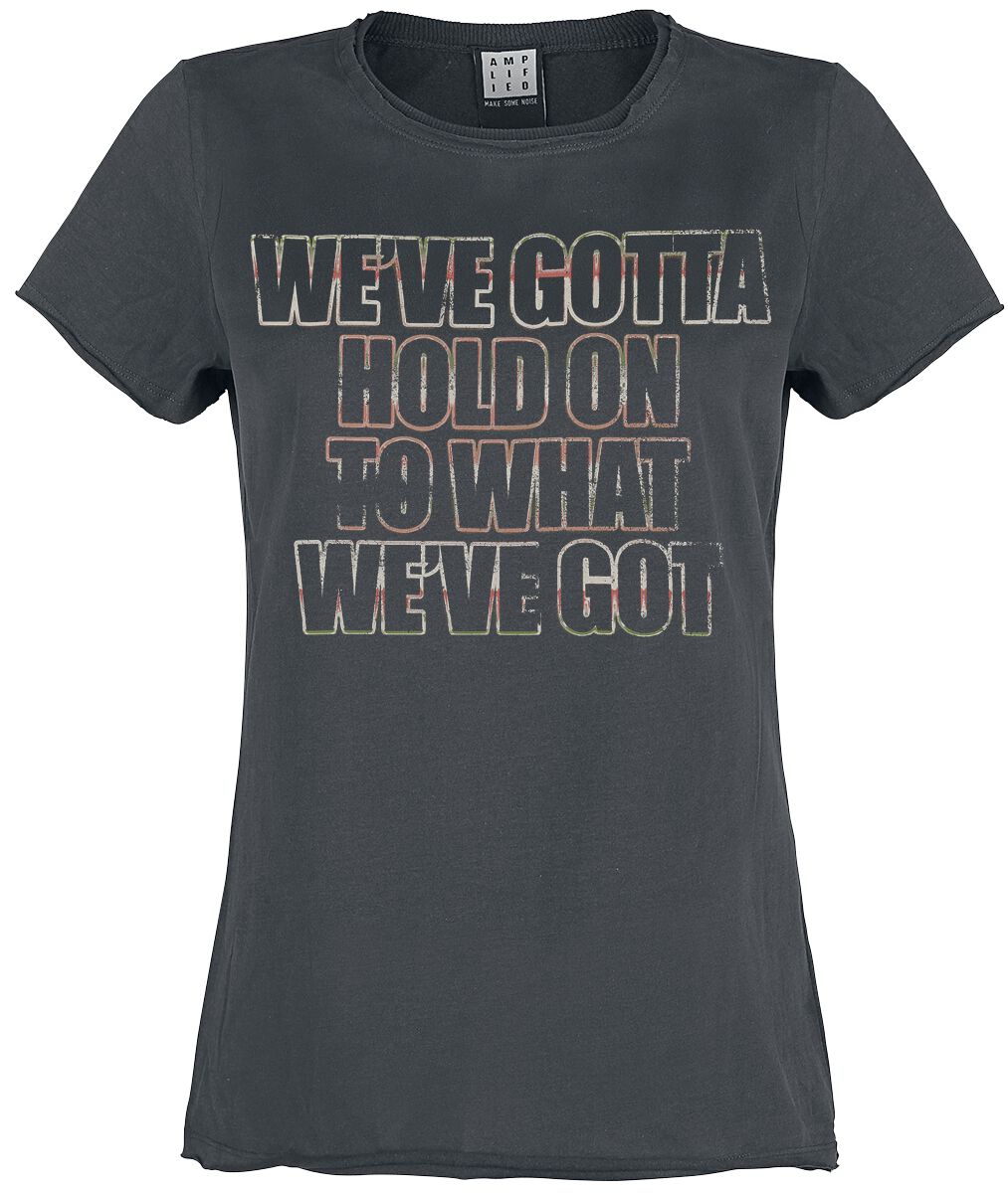 Bon Jovi T-Shirt - Amplified Collection - Hold On - S bis XL - für Damen - Größe L - charcoal - Lizenziertes Merchandise! Bon Jovi T-Shirt - Amplified Collection - Hold On - S bis XL - für Damen - Größe L - charcoal - Lizenziertes Merchandise! von Bon Jovi