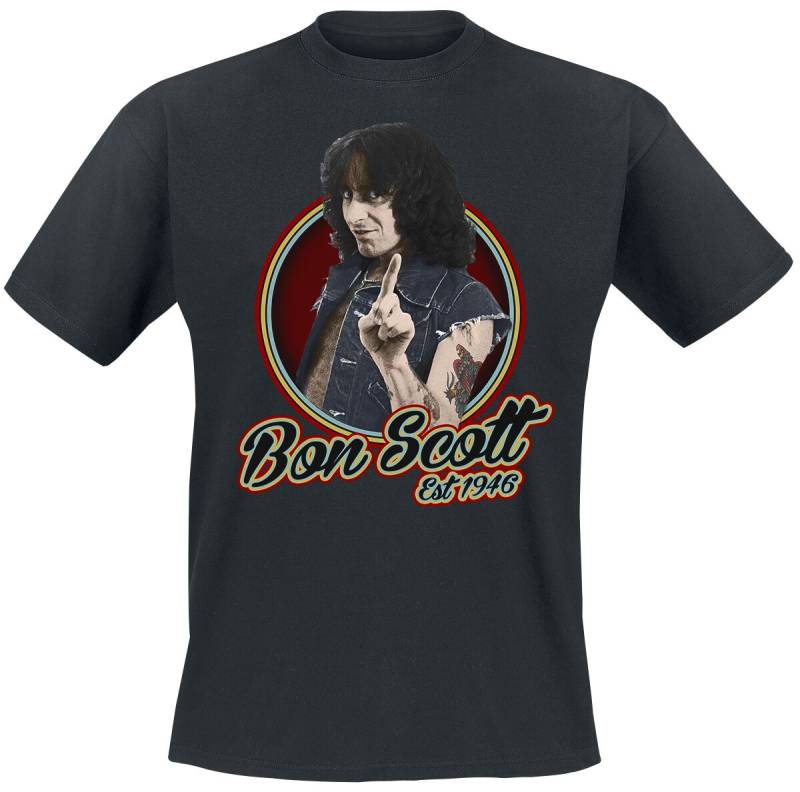 Bon Scott T-Shirt - Retro Circle - S bis 3XL - für Männer - Größe 3XL - schwarz  - Lizenziertes Merchandise! von Bon Scott