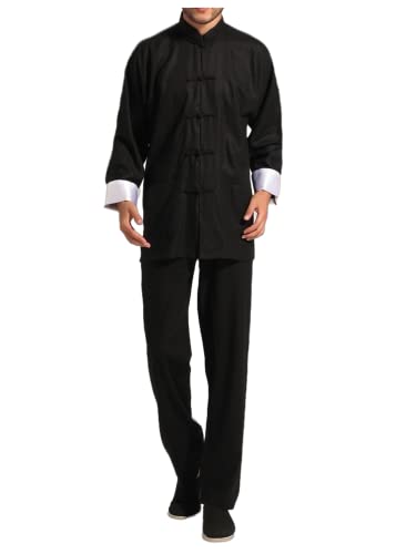 Bon amixyl Tai Chi Herren Outfit Chinesische Jacke Herren Kleidung Hemd Tai Chi Kung-Fu Hemd Qi Gong Baumwolle und Leinen, Schwarz , XL Bon amixyl Tai Chi Herren Outfit Chinesische Jacke Herren Kleidung Hemd Tai Chi Kung-Fu Hemd Qi Gong Baumwolle und Leinen, Schwarz , XL von Bon amixyl