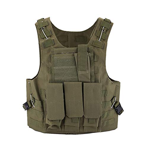 Bon amixyl Tactical Einstellbare Armee Militärische Angriff Kampf Weste, Airsoft Paintball Angriff Outdoor Dschungel Weste (Armee Grün) von Bon amixyl
