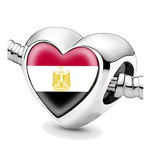 Bon4azuré Perlen für Armbänder Ägypten Flagge Silber Charms für Frauen Charme Perle Schmuck Geschenke Geschenkidee für Mädchen, Nein Bon4azuré Perlen für Armbänder Ägypten Flagge Silber Charms für Frauen Charme Perle Schmuck Geschenke Geschenkidee für Mädchen, Nein von PIROIT