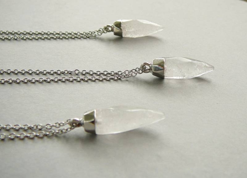 Bergkristall Kristall Halskette Für Männer Frauen Quarz Anhänger Lange Heilquarz April Birthstone Widder Geschenk von BonBonStones