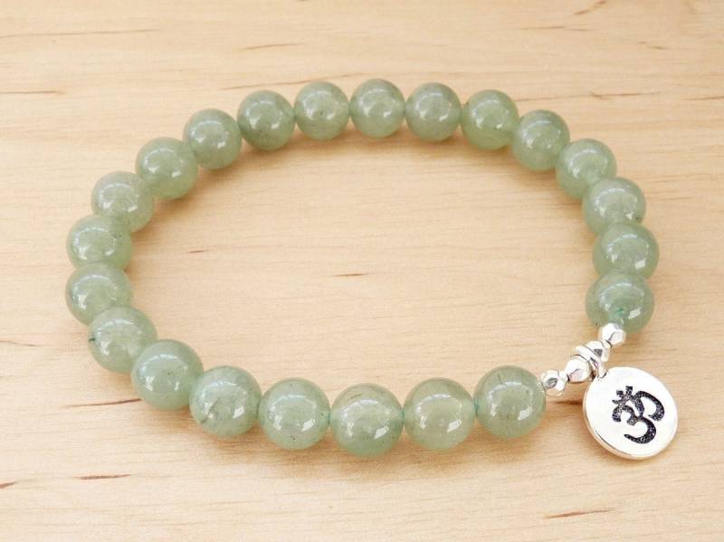 Grüner Aventurin Armband Heilung Natursteine Für Frauen Edelstein Grün Om von BonBonStones
