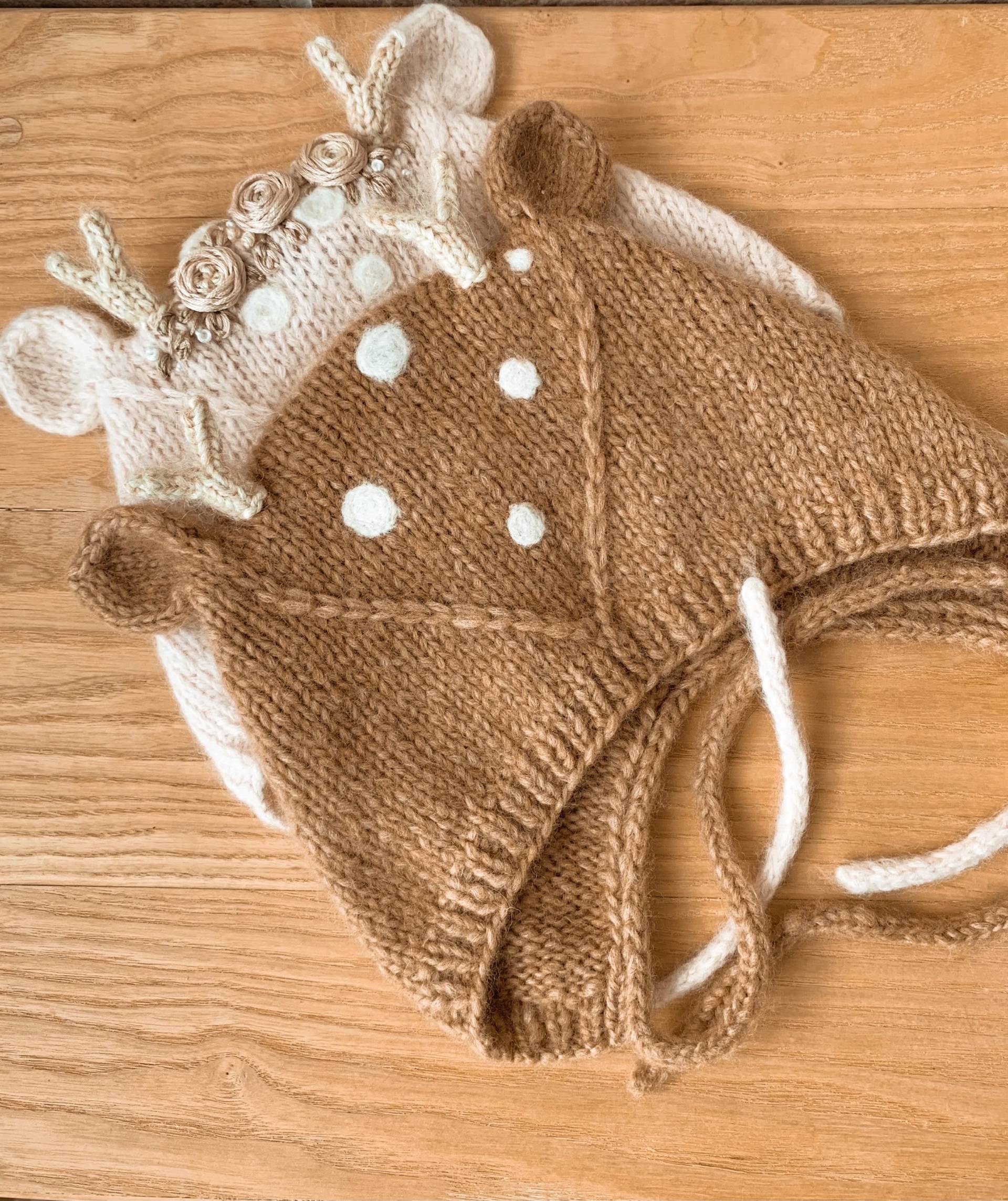 Reh Baby Mütze Handgefertigte Wintermütze Mit Ohren Aus Merino Wolle von BonBonnetStore