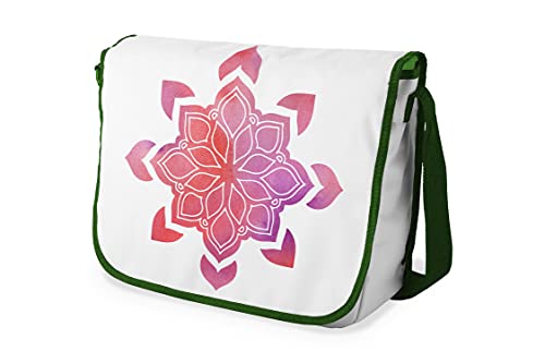 Le Jardin du Lin Digital Bedruckte Messenger Schultaschen mit Khaki Riemen für Mädchen und Jungen, Zurück zur Schule, Kuriertaschen für Schüler, Umhängetaschen, Größe: 29x36 Cm von Bonamaison