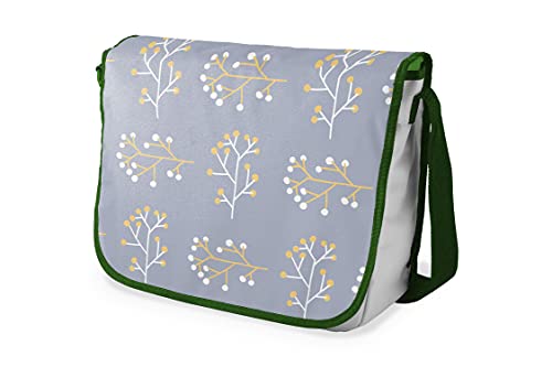 Le Jardin du Lin Digital Bedruckte Messenger Schultaschen mit Khaki Riemen für Mädchen und Jungen, Zurück zur Schule, Kuriertaschen für Schüler, Umhängetaschen, Größe: 29x36 Cm von Le Jardin du Lin