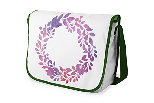 Le Jardin du Lin Digital Bedruckte Messenger Schultaschen mit Khaki Riemen für Mädchen und Jungen, Zurück zur Schule, Kuriertaschen für Schüler, Umhängetaschen, Größe: 29x36 Cm von Le Jardin du Lin