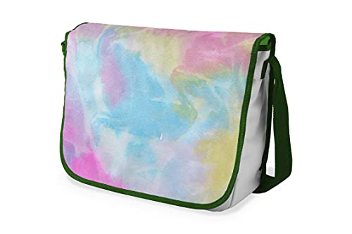 Le Jardin du Lin Digital Bedruckte Messenger Schultaschen mit Khaki Riemen für Mädchen und Jungen, Zurück zur Schule, Kuriertaschen für Schüler, Umhängetaschen, Größe: 29x36 Cm von Le Jardin du Lin