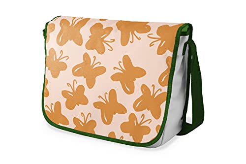 Le Jardin du Lin Digital Bedruckte Messenger Schultaschen mit Khaki Riemen für Mädchen und Jungen, Zurück zur Schule, Kuriertaschen für Schüler, Umhängetaschen, Größe: 29x36 Cm von Bonamaison