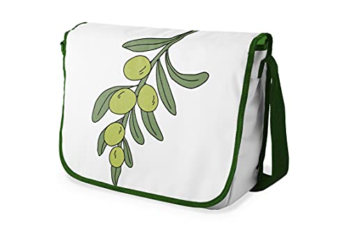 Le Jardin du Lin Digital Bedruckte Messenger Schultaschen mit Khaki Riemen für Mädchen und Jungen, Zurück zur Schule, Kuriertaschen für Schüler, Umhängetaschen, Größe: 29x36 Cm von Le Jardin du Lin