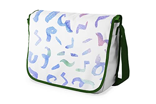 Le Jardin du Lin Digital Bedruckte Messenger Schultaschen mit Khaki Riemen für Mädchen und Jungen, Zurück zur Schule, Kuriertaschen für Schüler, Umhängetaschen, Größe: 29x36 Cm von Le Jardin du Lin