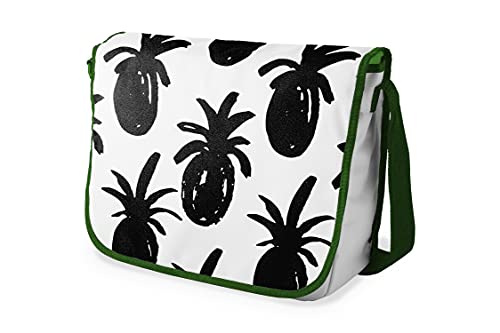 Bonamaison Digital Bedruckte Messenger Schultaschen mit Khaki Riemen für Mädchen und Jungen, Zurück zur Schule, Kuriertaschen für Schüler, Umhängetaschen, Größe: 29x36 cm von Bonamaison