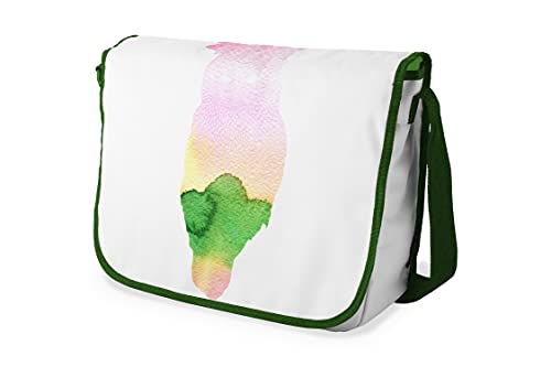 Le Jardin du Lin Digital Bedruckte Messenger Schultaschen mit Khaki Riemen für Mädchen und Jungen, Zurück zur Schule, Kuriertaschen für Schüler, Umhängetaschen, Größe: 29x36 Cm von Le Jardin du Lin