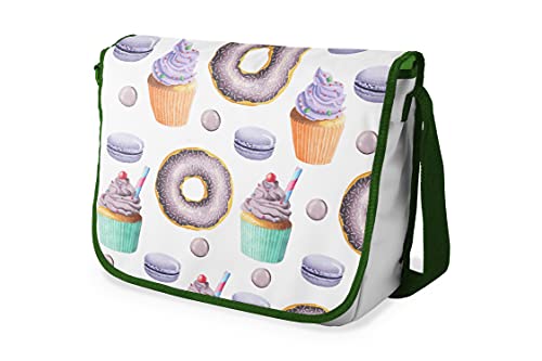 Le Jardin du Lin Digital Bedruckte Messenger Schultaschen mit Khaki Riemen für Mädchen und Jungen, Zurück zur Schule, Kuriertaschen für Schüler, Umhängetaschen, Größe: 29x36 Cm von Bonamaison