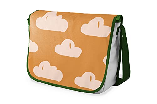 Bonamaison Digital Bedruckte Messenger Schultaschen mit Khaki Riemen für Mädchen und Jungen, Zurück zur Schule, Kuriertaschen für Schüler, Umhängetaschen, Größe: 29x36 cm von Bonamaison