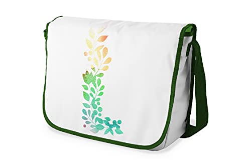 Le Jardin du Lin Digital Bedruckte Messenger Schultaschen mit Khaki Riemen für Mädchen und Jungen, Zurück zur Schule, Kuriertaschen für Schüler, Umhängetaschen, Größe: 29x36 Cm von Le Jardin du Lin