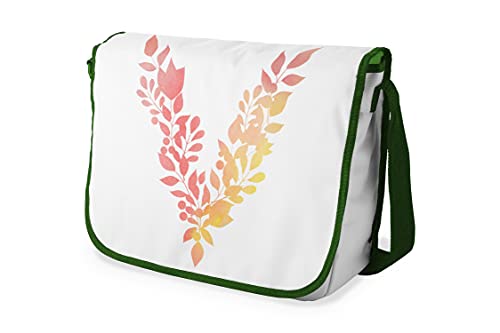 Le Jardin du Lin Digital Bedruckte Messenger Schultaschen mit Khaki Riemen für Mädchen und Jungen, Zurück zur Schule, Kuriertaschen für Schüler, Umhängetaschen, Größe: 29x36 Cm von Le Jardin du Lin