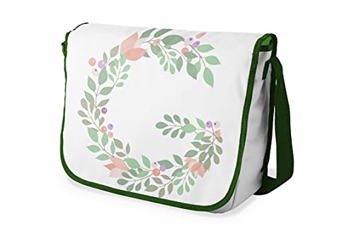 Le Jardin du Lin Digital Bedruckte Messenger Schultaschen mit Khaki Riemen für Mädchen und Jungen, Zurück zur Schule, Kuriertaschen für Schüler, Umhängetaschen, Größe: 29x36 Cm von Le Jardin du Lin