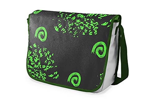 Le Jardin du Lin Digital Bedruckte Messenger Schultaschen mit Khaki Riemen für Mädchen und Jungen, Zurück zur Schule, Kuriertaschen für Schüler, Umhängetaschen, Größe: 29x36 Cm von Le Jardin du Lin