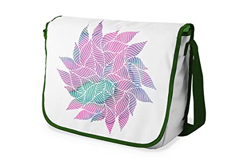 Le Jardin du Lin Digital Bedruckte Messenger Schultaschen mit Khaki Riemen für Mädchen und Jungen, Zurück zur Schule, Kuriertaschen für Schüler, Umhängetaschen, Größe: 29x36 Cm von Le Jardin du Lin