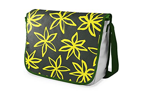 Le Jardin du Lin Digital Bedruckte Messenger Schultaschen mit Khaki Riemen für Mädchen und Jungen, Zurück zur Schule, Kuriertaschen für Schüler, Umhängetaschen, Größe: 29x36 Cm von Le Jardin du Lin