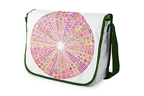 Le Jardin du Lin Digital Bedruckte Messenger Schultaschen mit Khaki Riemen für Mädchen und Jungen, Zurück zur Schule, Kuriertaschen für Schüler, Umhängetaschen, Größe: 29x36 Cm von Le Jardin du Lin