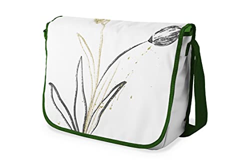 Le Jardin du Lin Digital Bedruckte Messenger Schultaschen mit Khaki Riemen für Mädchen und Jungen, Zurück zur Schule, Kuriertaschen für Schüler, Umhängetaschen, Größe: 29x36 Cm von Le Jardin du Lin