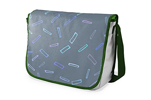 Bonamaison Digital Bedruckte Messenger Schultaschen mit Khaki Riemen für Mädchen und Jungen, Zurück zur Schule, Kuriertaschen für Schüler, Umhängetaschen, Größe: 29x36 cm von Bonamaison