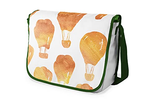 Le Jardin du Lin Digital Bedruckte Messenger Schultaschen mit Khaki Riemen für Mädchen und Jungen, Zurück zur Schule, Kuriertaschen für Schüler, Umhängetaschen, Größe: 29x36 Cm von Bonamaison