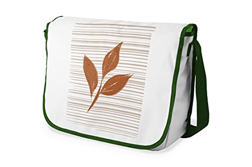 Bonamaison Digital Bedruckte Messenger Schultaschen mit Khaki Riemen für Mädchen und Jungen, Zurück zur Schule, Kuriertaschen für Schüler, Umhängetaschen, Größe: 29x36 cm von Bonamaison