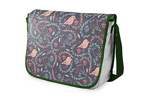 Bonamaison Digital Bedruckte Messenger Schultaschen mit Khaki Riemen für Mädchen und Jungen, Zurück zur Schule, Kuriertaschen für Schüler, Umhängetaschen, Größe: 29x36 cm von Bonamaison