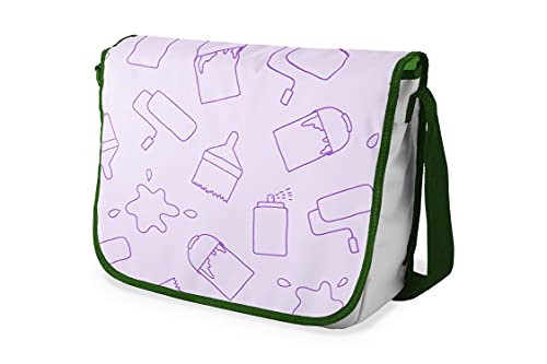 Bonamaison Digital Bedruckte Messenger Schultaschen mit Khaki Riemen für Mädchen und Jungen, Zurück zur Schule, Kuriertaschen für Schüler, Umhängetaschen, Größe: 29x36 Cm von Bonamaison