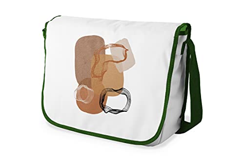 Bonamaison Digital Bedruckte Messenger Schultaschen mit Khaki Riemen für Mädchen und Jungen, Zurück zur Schule, Kuriertaschen für Schüler, Umhängetaschen, Größe: 29x36 cm von Bonamaison