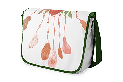 Le Jardin du Lin Digital Bedruckte Messenger Schultaschen mit Khaki Riemen für Mädchen und Jungen, Zurück zur Schule, Kuriertaschen für Schüler, Umhängetaschen, Größe: 29x36 Cm von Bonamaison