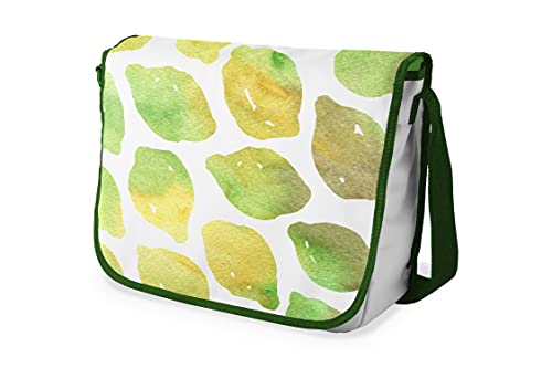 Le Jardin du Lin Digital Bedruckte Messenger Schultaschen mit Khaki Riemen für Mädchen und Jungen, Zurück zur Schule, Kuriertaschen für Schüler, Umhängetaschen, Größe: 29x36 Cm von Le Jardin du Lin