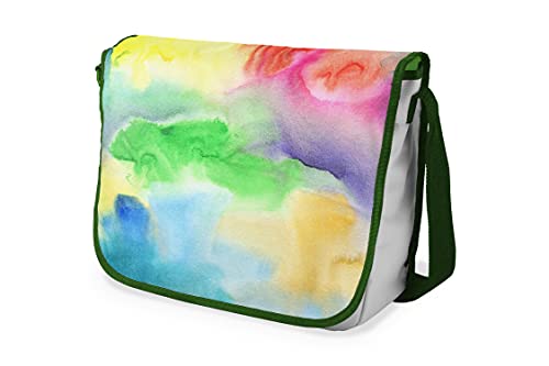 Le Jardin du Lin Digital Bedruckte Messenger Schultaschen mit Khaki Riemen für Mädchen und Jungen, Zurück zur Schule, Kuriertaschen für Schüler, Umhängetaschen, Größe: 29x36 Cm von Le Jardin du Lin