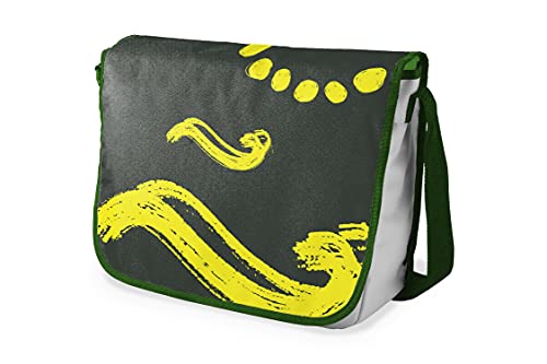 Le Jardin du Lin Digital Bedruckte Messenger Schultaschen mit Khaki Riemen für Mädchen und Jungen, Zurück zur Schule, Kuriertaschen für Schüler, Umhängetaschen, Größe: 29x36 Cm von Le Jardin du Lin