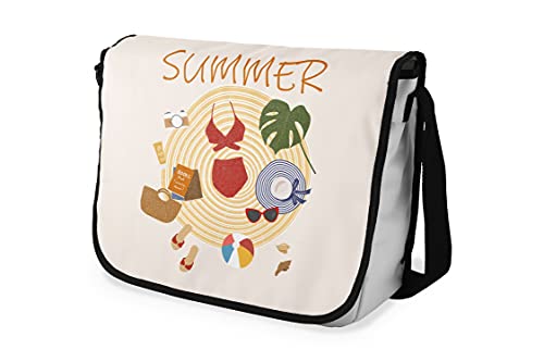 Le Jardin du Lin Digital Bedruckte Messenger Schultaschen mit Schwarzem Riemen für Mädchen und Jungen, Zurück zur Schule, Kuriertaschen für Schüler, Umhängetaschen, Größe: 29x36 Cm von Le Jardin du Lin