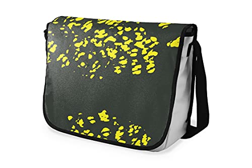 Le Jardin du Lin Digital Bedruckte Messenger Schultaschen mit Schwarzem Riemen für Mädchen und Jungen, Zurück zur Schule, Kuriertaschen für Schüler, Umhängetaschen, Größe: 29x36 Cm von Le Jardin du Lin