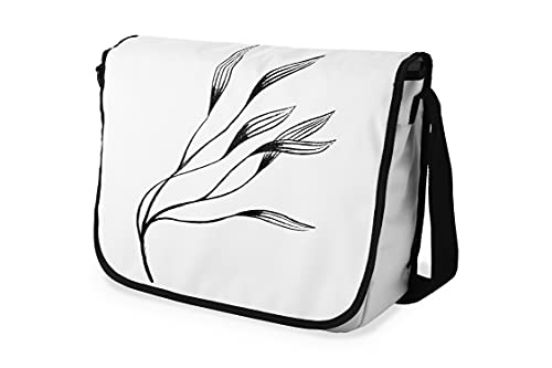 Bonamaison Digital Bedruckte Messenger Schultaschen mit Schwarzem Riemen für Mädchen und Jungen, Zurück zur Schule, Kuriertaschen für Schüler, Umhängetaschen, Größe: 29x36 cm von Bonamaison