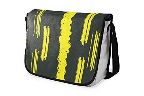 Le Jardin du Lin Digital Bedruckte Messenger Schultaschen mit Schwarzem Riemen für Mädchen und Jungen, Zurück zur Schule, Kuriertaschen für Schüler, Umhängetaschen, Größe: 29x36 Cm von Le Jardin du Lin