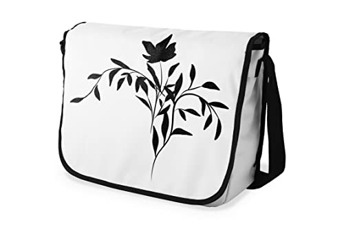 Le Jardin du Lin Digital Bedruckte Messenger Schultaschen mit Schwarzem Riemen für Mädchen und Jungen, Zurück zur Schule, Kuriertaschen für Schüler, Umhängetaschen, Größe: 29x36 Cm von Le Jardin du Lin