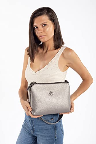 Le Jardin du Lin Women's TRMDMRA100016 Schultertasche, Silber von Le Jardin du Lin