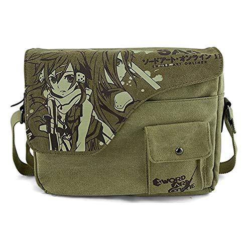 Bonamana Umhängetasche Herren aus Vintagem Segeltuch Cosplay Herrentasche Segeltuch Tasche Japanische Karikatur Umhängetasche Schultertasche/Kuriertasche/Messenger Bag (Sword Art Online) von Bonamana