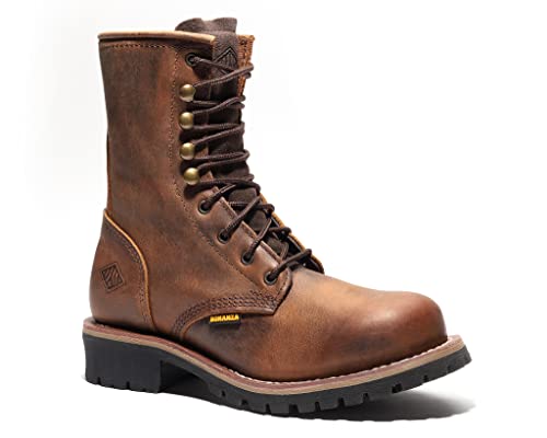 Bonanza Boots Sierra Logger Arbeitsstiefel für Herren, Premium-Leder, Stahlkappe, rutschfeste und ölbeständige Gummi-Außensohle, 22,9 cm, Braun, 46 EU Bonanza Boots Sierra Logger Arbeitsstiefel für Herren, Premium-Leder, Stahlkappe, rutschfeste und ölbeständige Gummi-Außensohle, 22,9 cm, Braun, 46 EU von Bonanza Boots