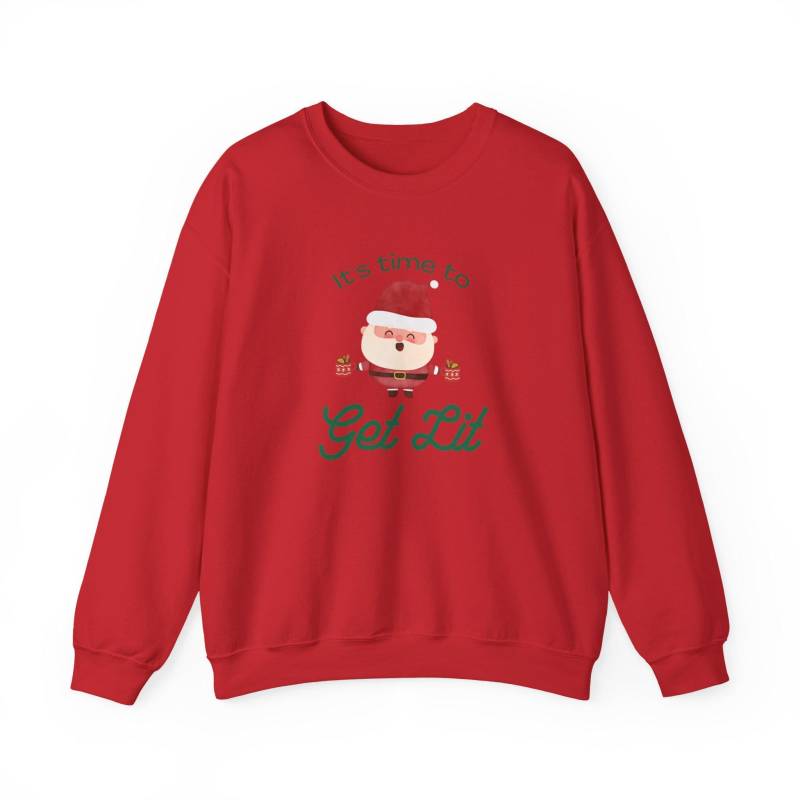 Get Lit Santa Crewneck Sweatshirt, Holiday Christmas Gift, Unisex Cozy Winter Apparel, Fun Party Outfit von Bonanzaa