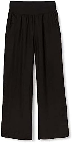 Bonateks, Fließend Gerade Geschnittene Hose Mit Taschen Und Elastischem Bund, De-Grösse:40, Us-Grösse:L, Schwarz - Hergestellt In Italien von Bonateks