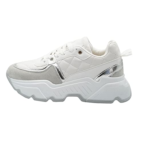 Bonateks Damen DEFRB100272 Sneaker, White, 36 EU Schmal von Bonateks